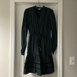 Draper James RSVP green and black gingham print dress size XS